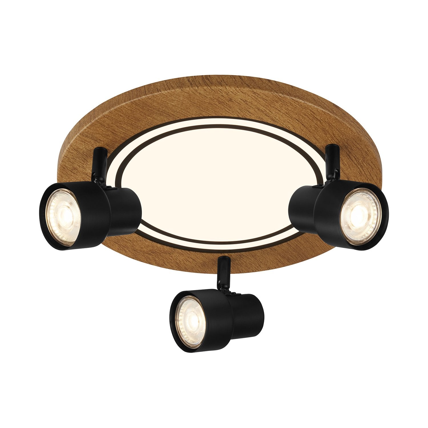 Plafoniera Vintage Huni Metallo Nero 2 Luci Gu10 3000K