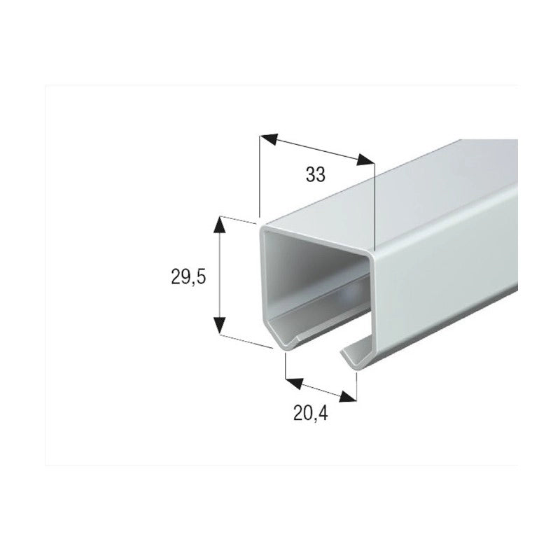 Binario Monorotaia MR3 in Ferro Zincato, Lunghezza 400cm - Perfetto per Teli in PVC, Tettoie, Gazebi, Pergole e Capanni