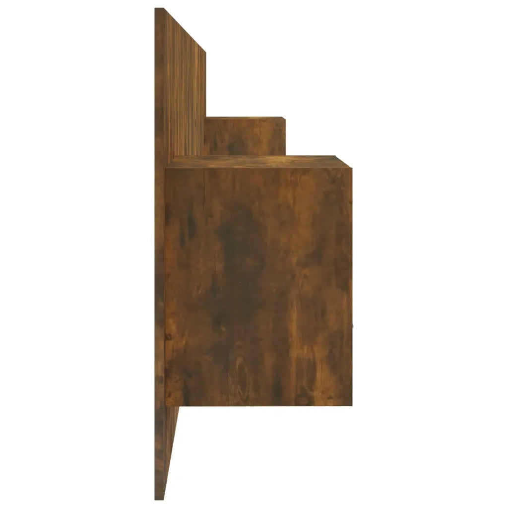 Testiera Letto con Comodini Rovere Fumo in Legno Multistrato 3115769