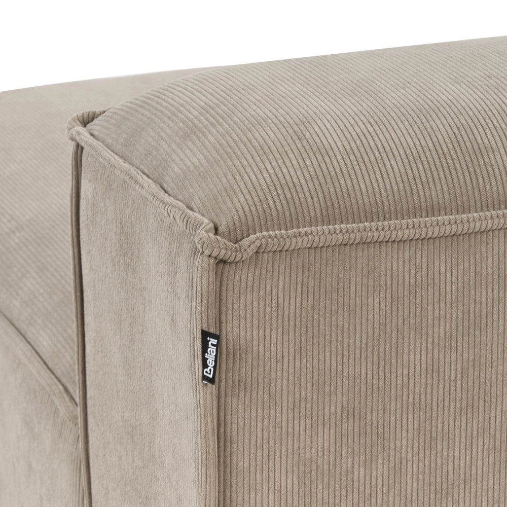 Chaise longue Tortora Velluto a Coste Lato Destro Soggiorno moderno