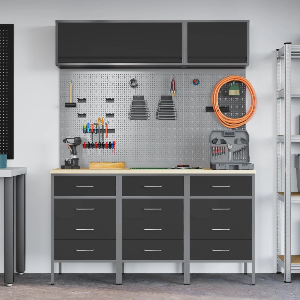 Set da laboratorio da 8 pezzi - Acciaio nero
