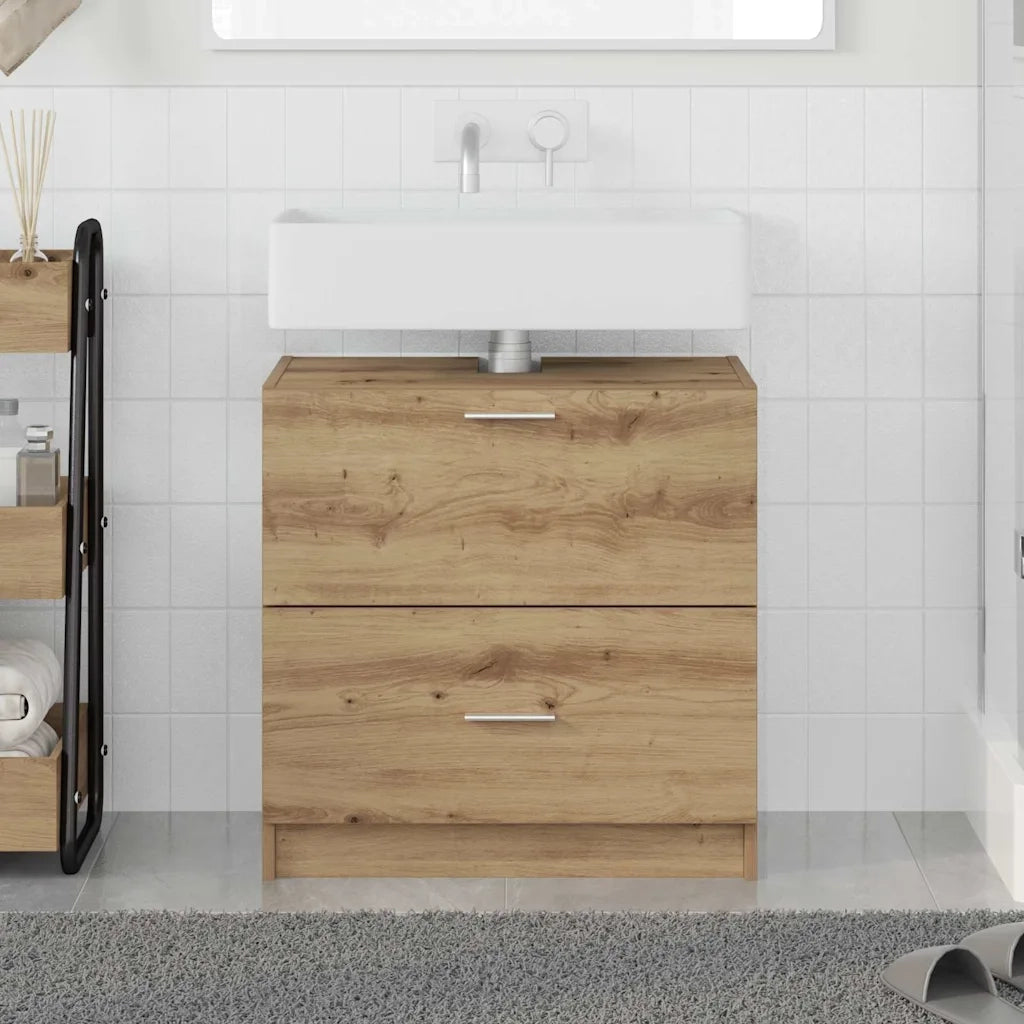 Mobile da Bagno con cassetto Rovere artigianale 59 x 37 x 59 cm 868822