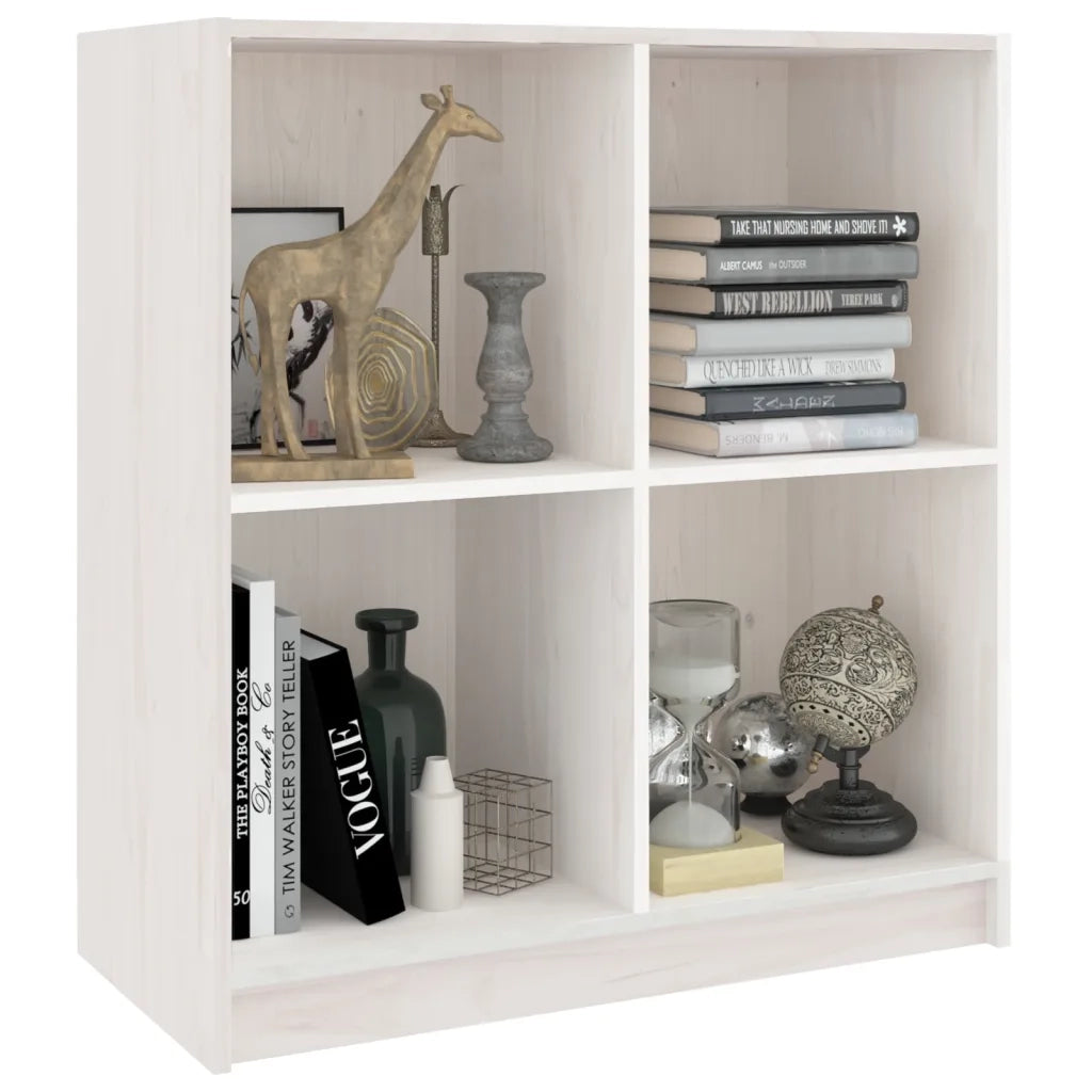 Credenza Bianca 70x33x76 cm in Legno Massello di Pino 809949