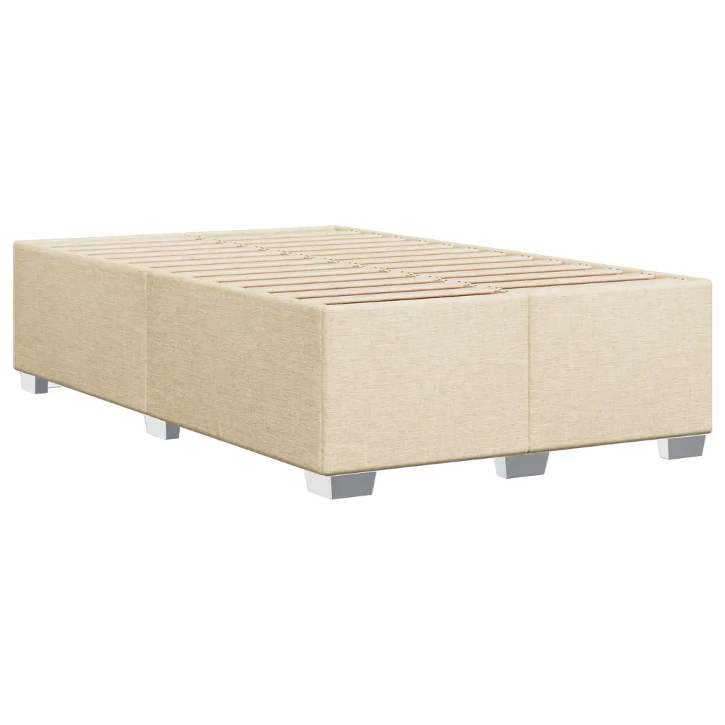 vidaXL Giroletto a Molle con Materasso Crema 120x190 cm in Tessuto