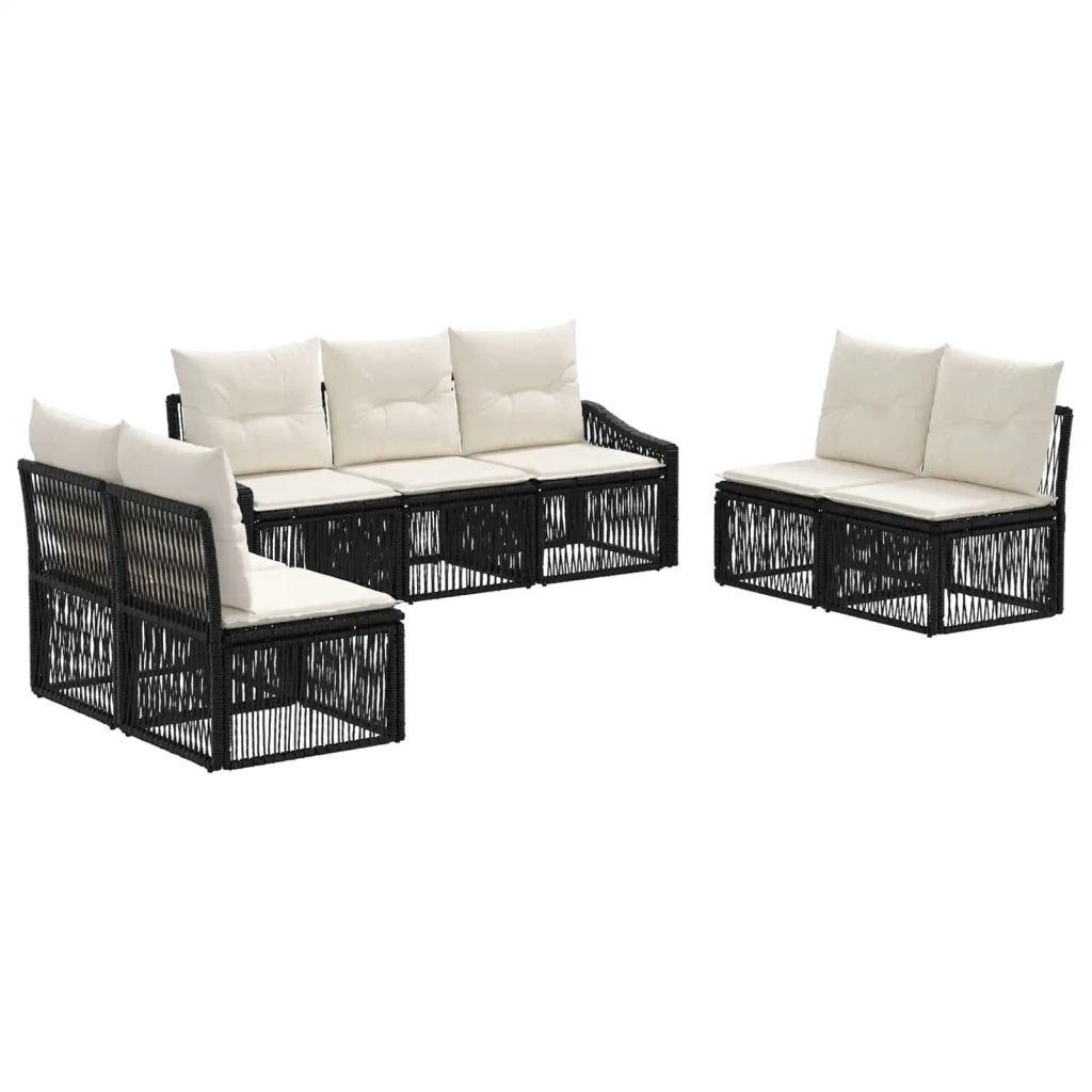 Set Divano da Giardino 7 pcs Nero polyrattan 3435973