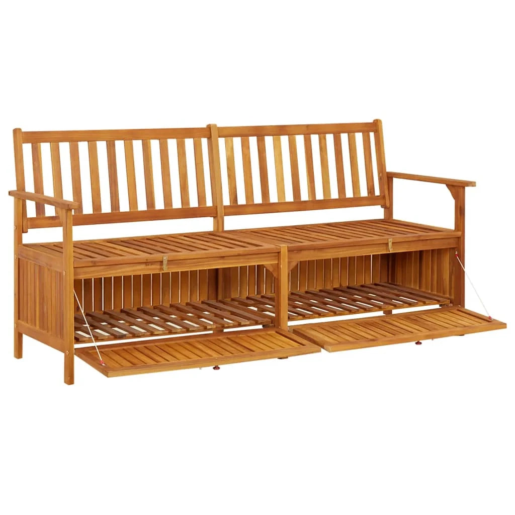 Panca da giardino mobili da esterno per patio contenitore per terrazza 170 x 63 x 84 cm legno massello di acacia 02_0011796