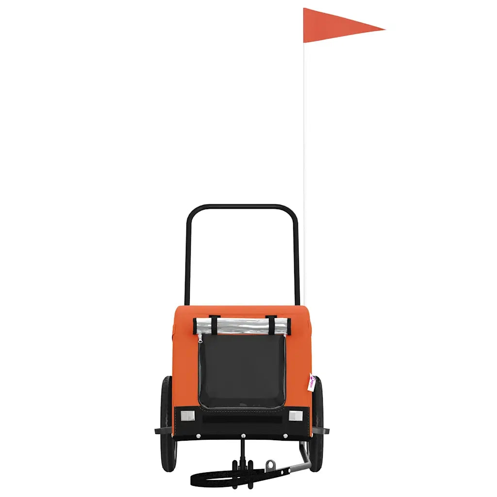 Rimorchio da Bici per Animali Arancione e Nero Oxford e Ferro CFW7253156