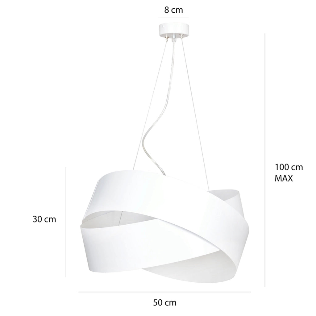 Lampada a sospensione Vieno in acciaio bianco opaco
