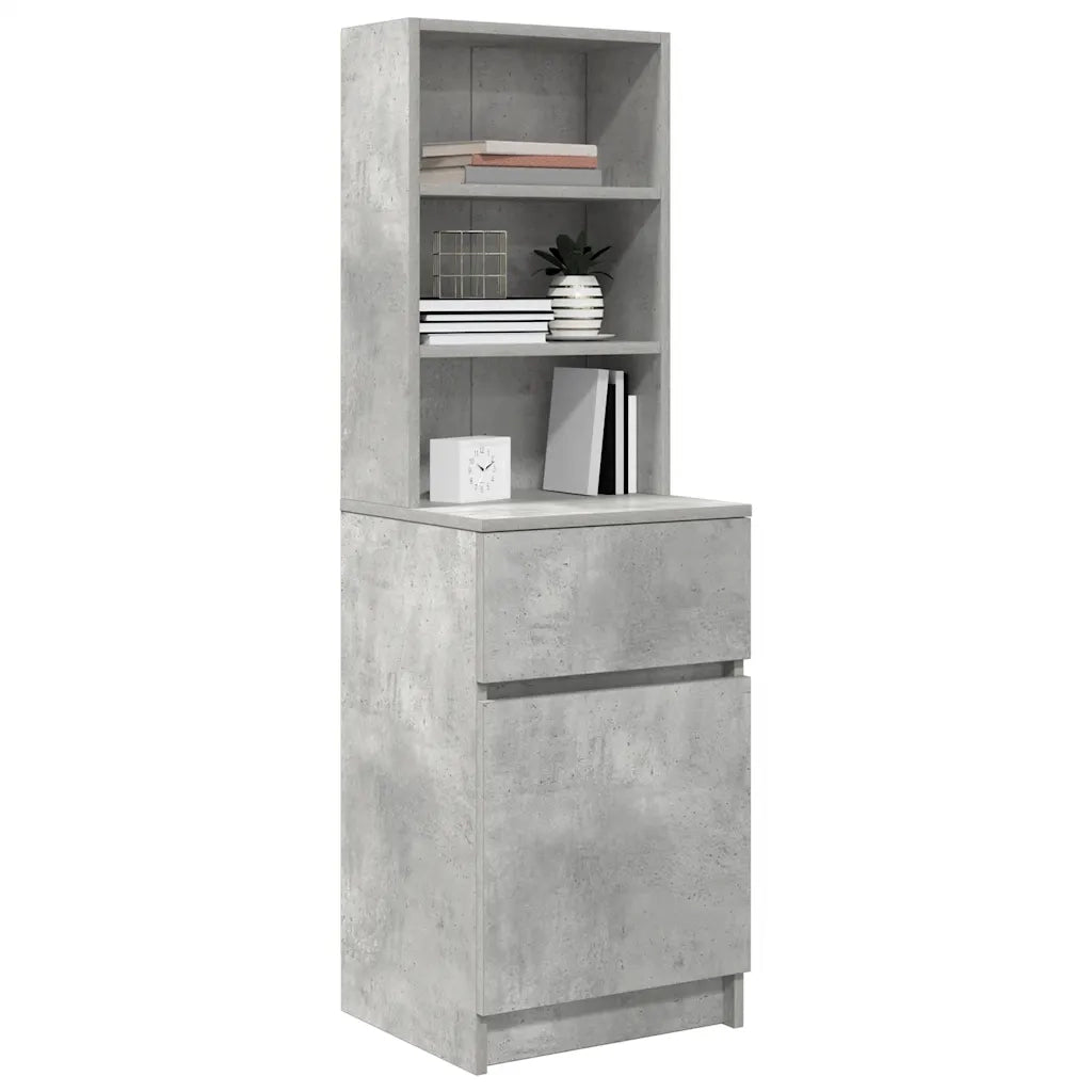 Comodino Grigio Cemento 39x35x125 cm in Legno Multistrato