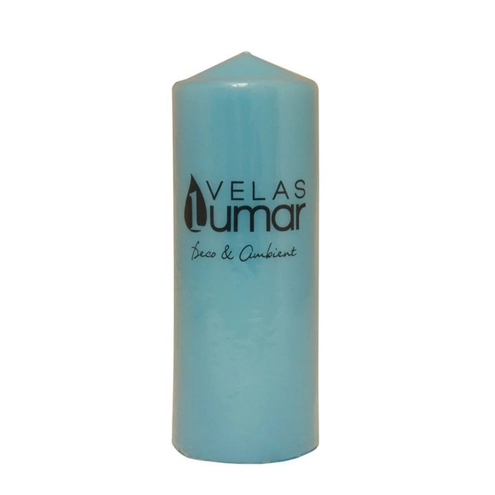Trade Shop - Set 12pz Candela Cilindrica Azzurra 200 X 70 Mm Per Decorazione Ambiente Casa 031398 -