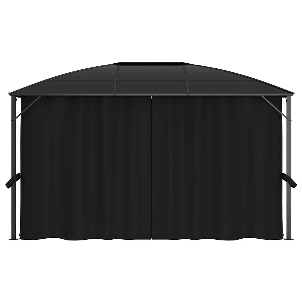 Gazebo con Tende 400x300x265 cm Antracite 48601