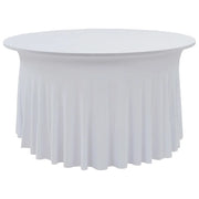 Copertura Elastica per Tavolo con Gonna 2 pz 180x74cm Bianco cod mxl 41918
