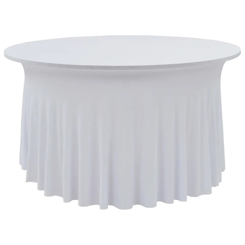 Copertura Elastica per Tavolo con Gonna 2 pz 180x74cm Bianco cod mxl 41918
