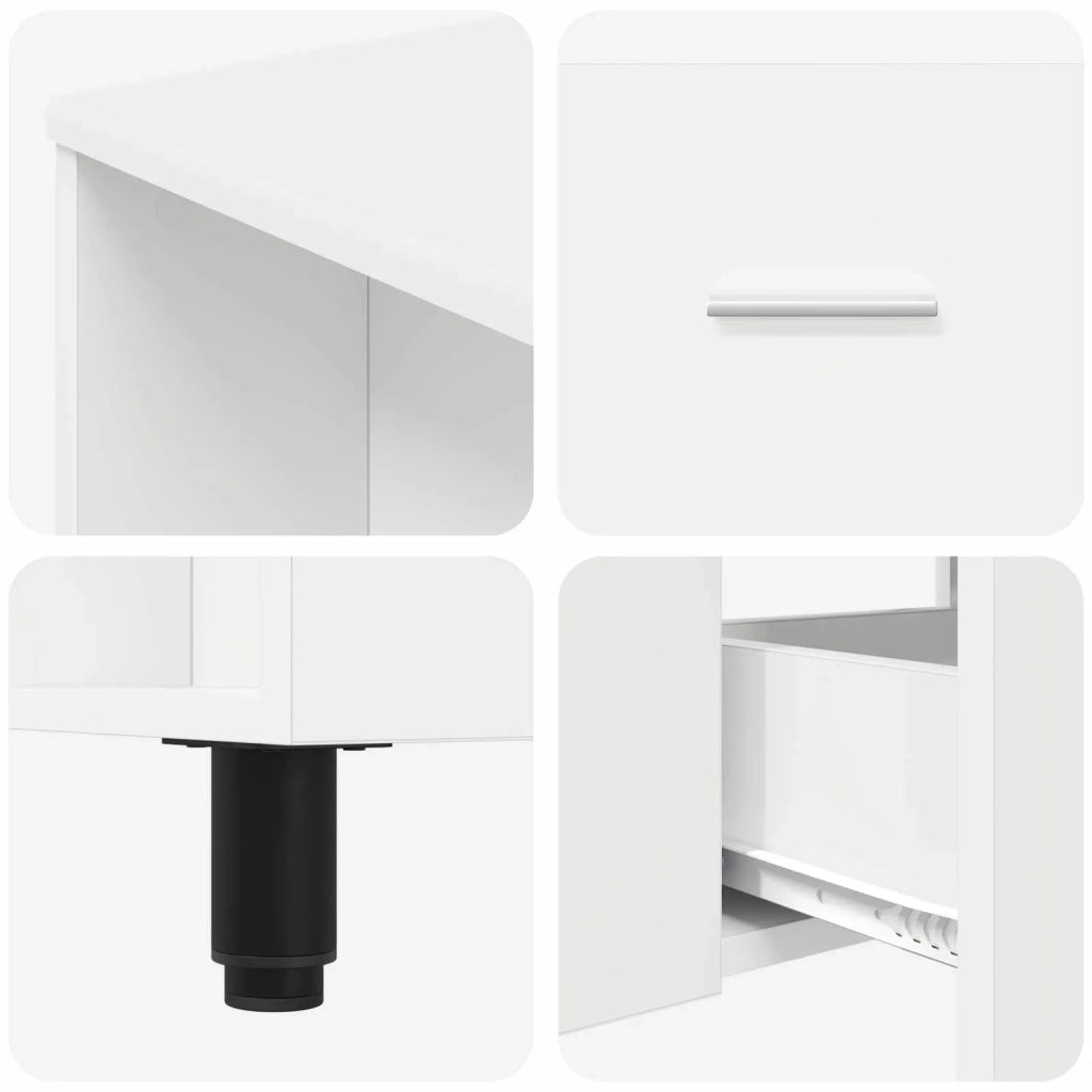 Mobiletto da bagno Bianco 80 x 35 x 60 cm Legno ingegnerizzato