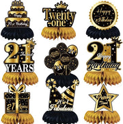 Decorazioni da tavola per compleanno 21 anni - Centerpieces a forma di api dorate e nere - 9 pezzi - Carta riciclata - Decorazioni da tavola per feste