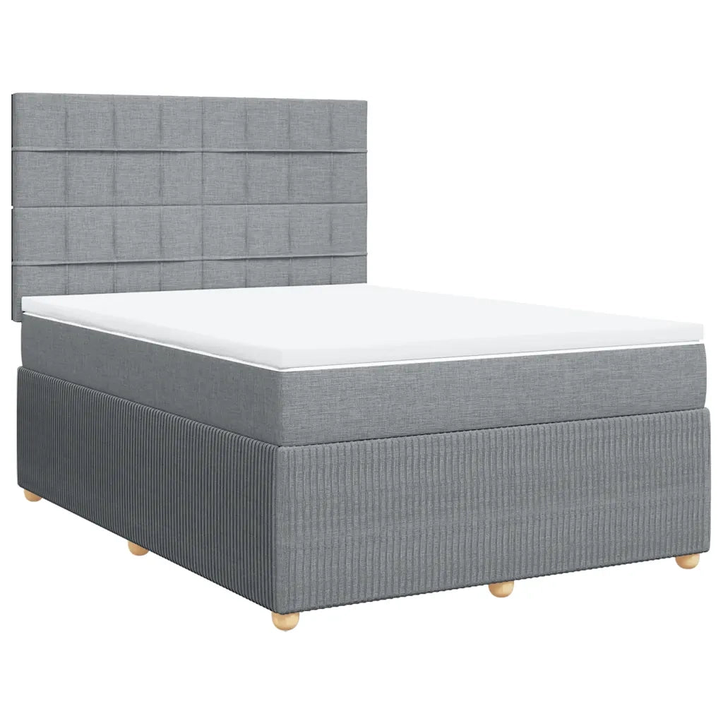 vidaXL Giroletto a Molle con Materasso Grigio Chiaro 140x200cm Tessuto