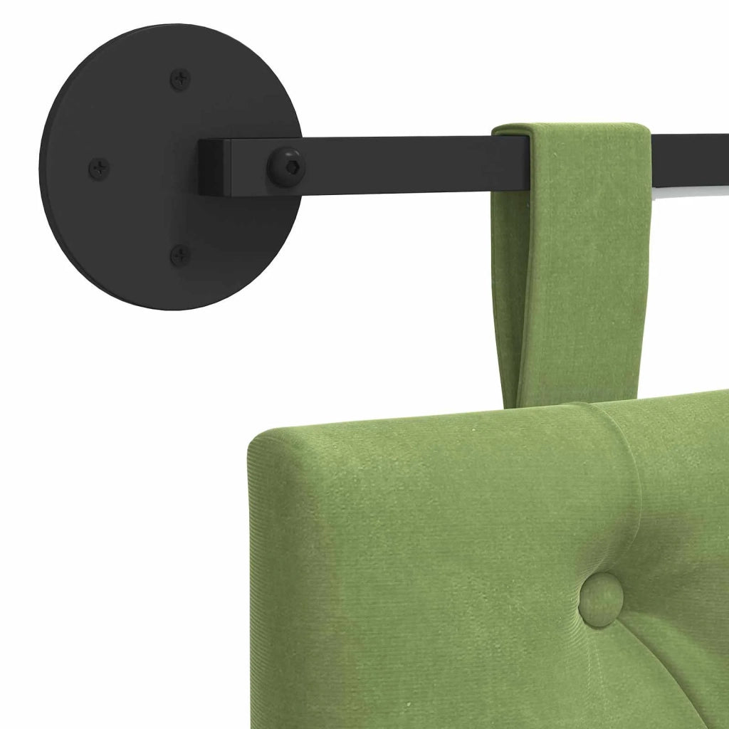 Testiera sospesa Con luce LED Verde chiaro Velluto