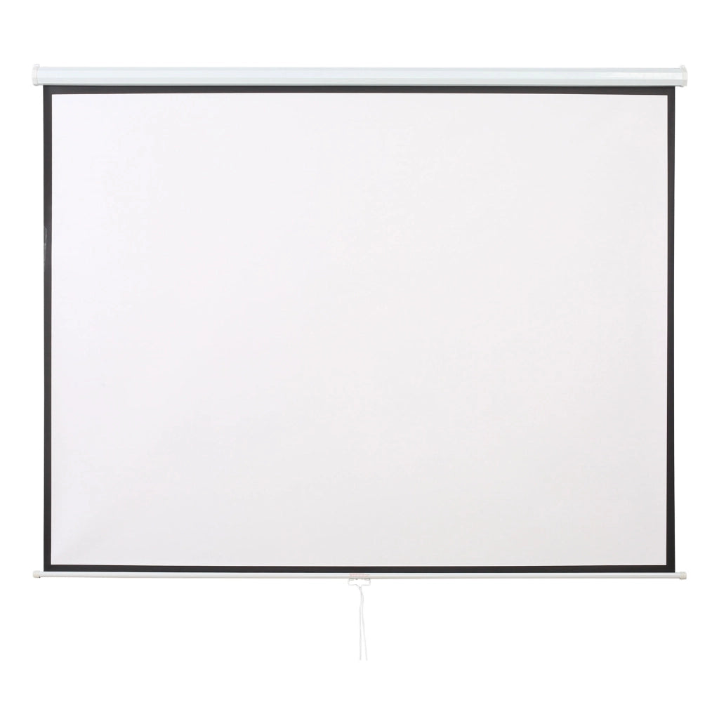 Telo per Proiettore da 120" Formato 16:9/4:3 ad Altezza Regolabile, 251.8x8.6x7 cm, Bianco e Nero