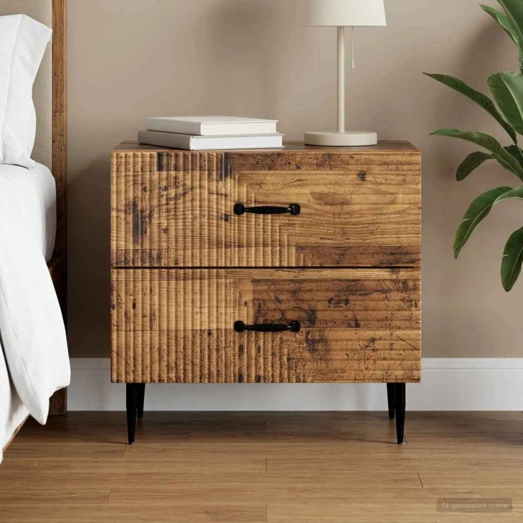 Armadio da Notte con cassetto Legno antico 62 x 34,5 x 47,5 cm 894783
