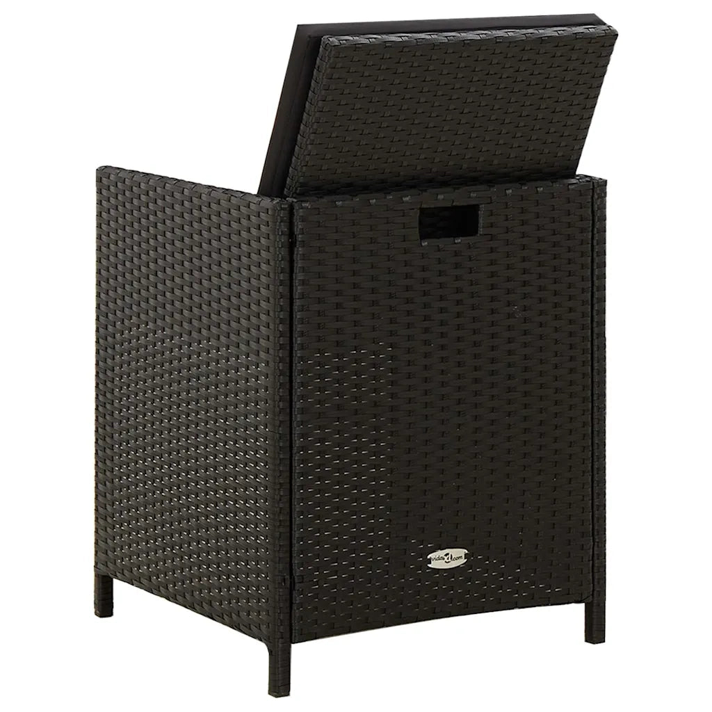 Sedie da Giardino con Cuscini 2 pz | Sedie da Esterno in Polyrattan Nere