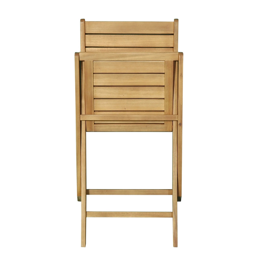 Set 2 sedie pieghevoli da giardino Lino in legno di acacia, salvaspazio (46,5x51,5x87 cm)