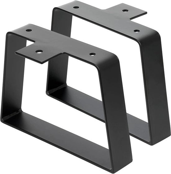 Sostegni tavolo a forma trapezoidale - design industriale - 20,3 cm - nero - metallo