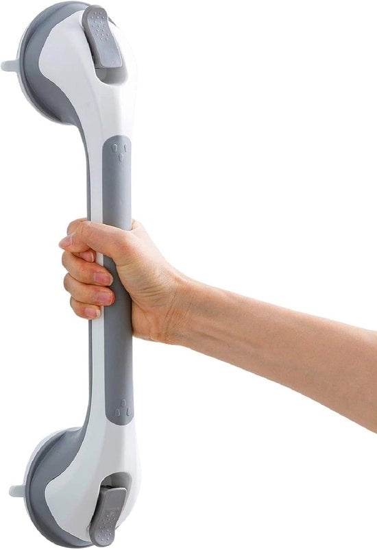Supporto per doccia per disabili - 42,84*10,85*9,13cm - Presa robusta - Adatto per disabili, anziani, feriti - Sostiene fino a 110 kg - Nessuna perforazione necessaria e rimovibile - Maniglia di sicurezza per doccia - Sostegno per la toilette - Modello M