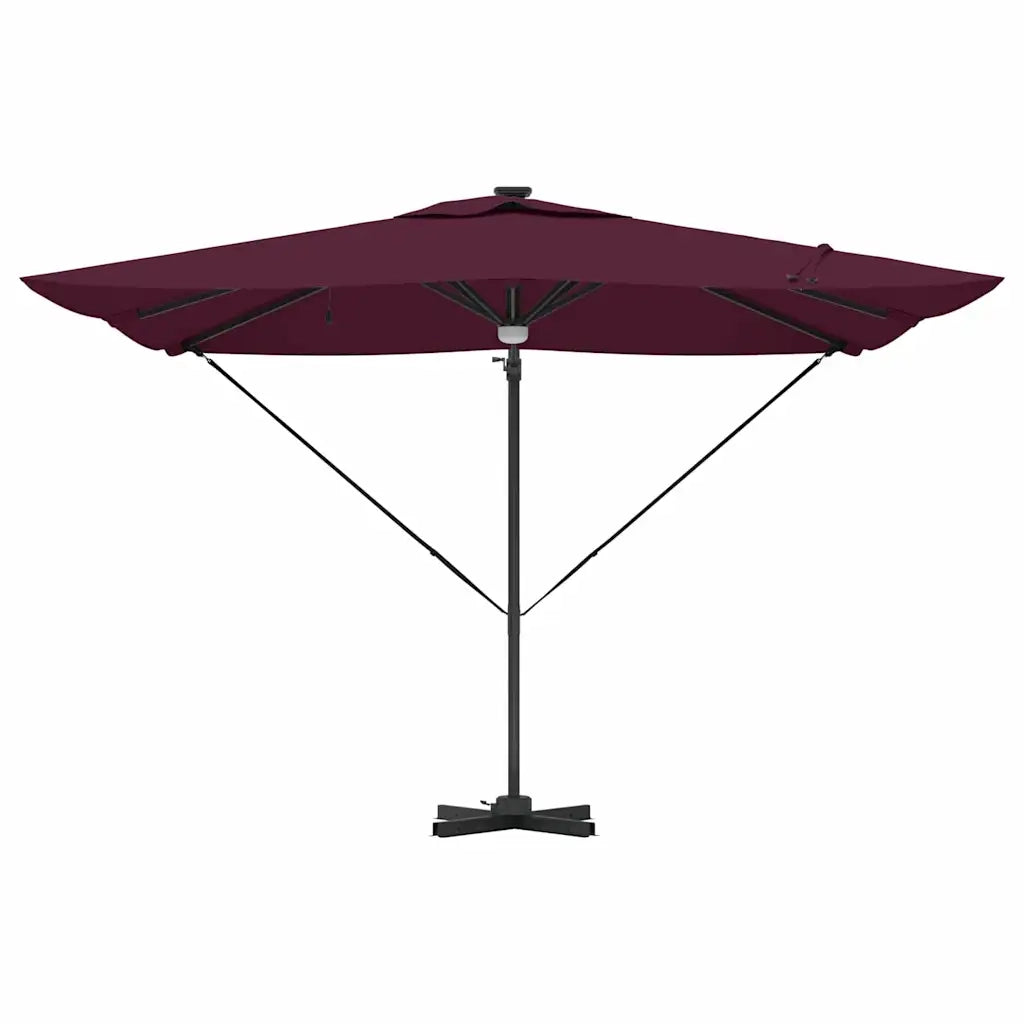 Parasole Roma-Ombrellone da giardino Rosso 286 x 284 x 270 cm Alluminio e Poliestere 970643