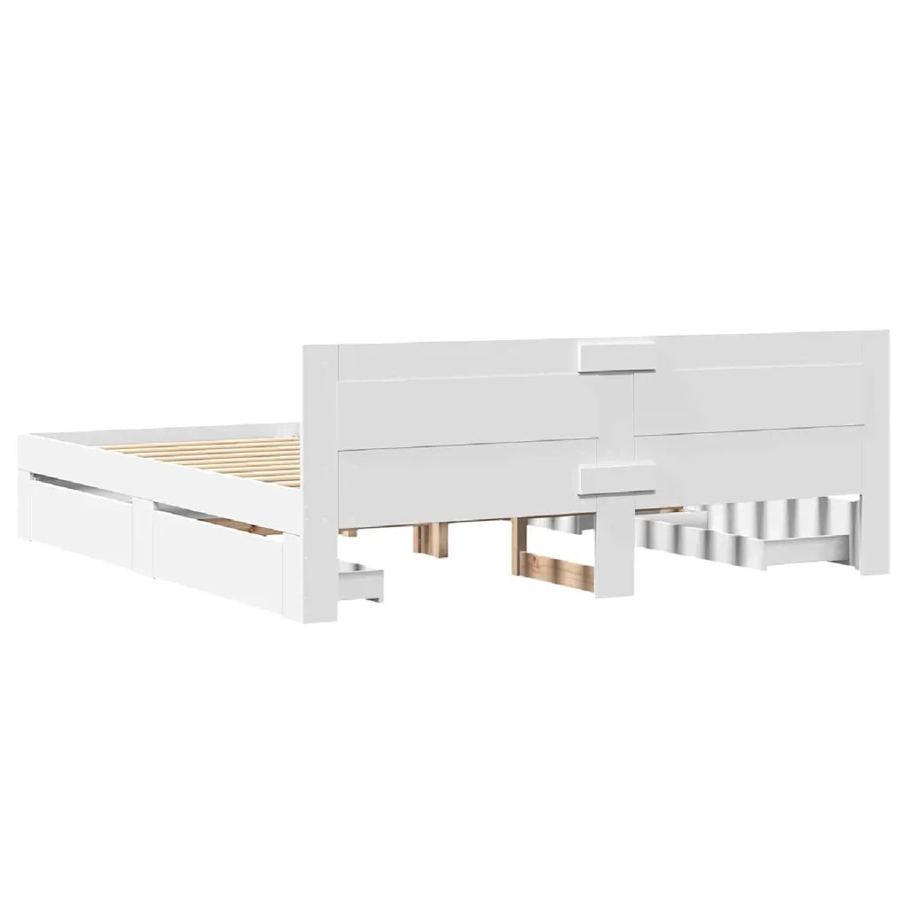 Struttura del letto 2 pcs Bianco 193 x 203 cm Legno multistrato 3402859