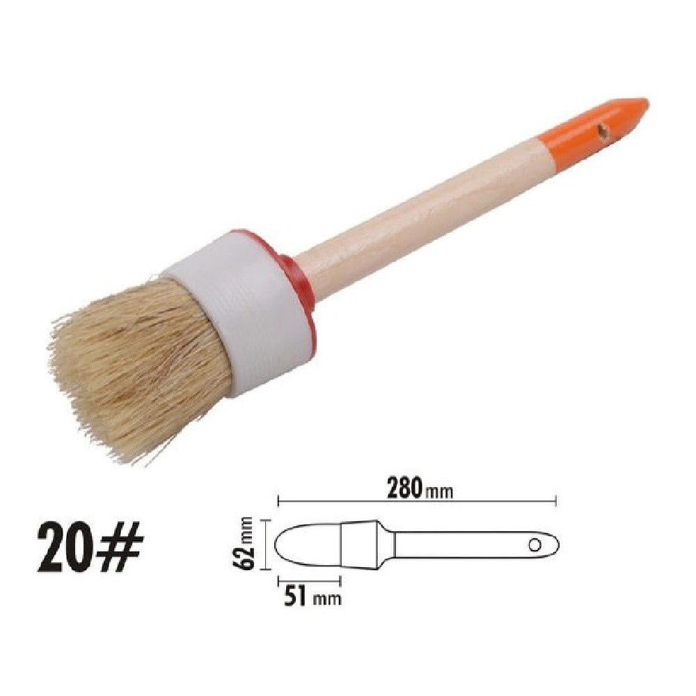 Trade Shop - Pennello Pittura Maniglia In Legno Setole Naturali A Testa Tonda 51mm 20" 90298 -