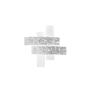 Plafoniera Lara media in vetro bianco con dettagli foglia argento 70x70cm, 2 luci E27, IP20, max 2x70W, stile moderno, lampadine escluse