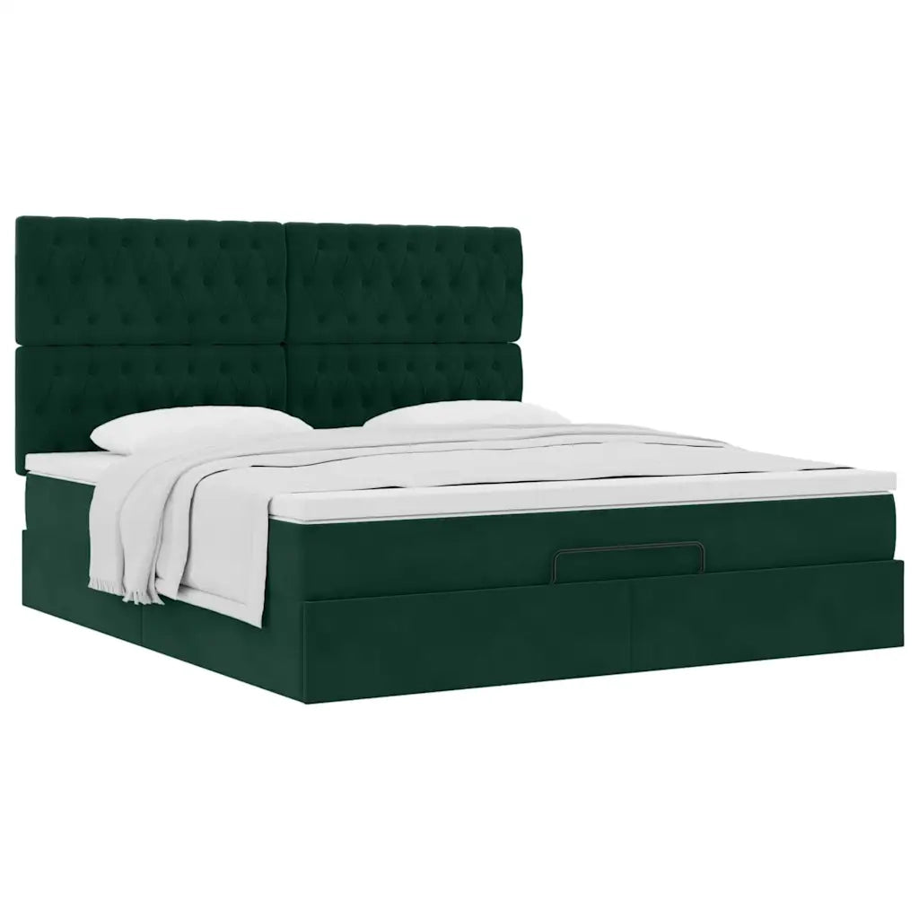Struttura Letto Pouf con Materassi 160x200 cm Velluto 3313556