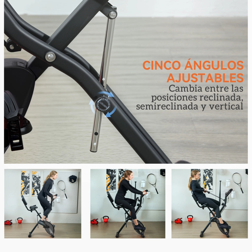 Bicicletta da Interno Pieghevole ¨C Zephmum ¨C Nero 43x97x109 cm