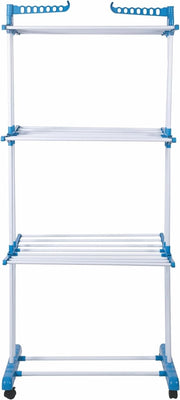 STENDINO A TORRE IN METALLO E PLASTICA IN COLORE BLU 75 X 64 X H171 CM
