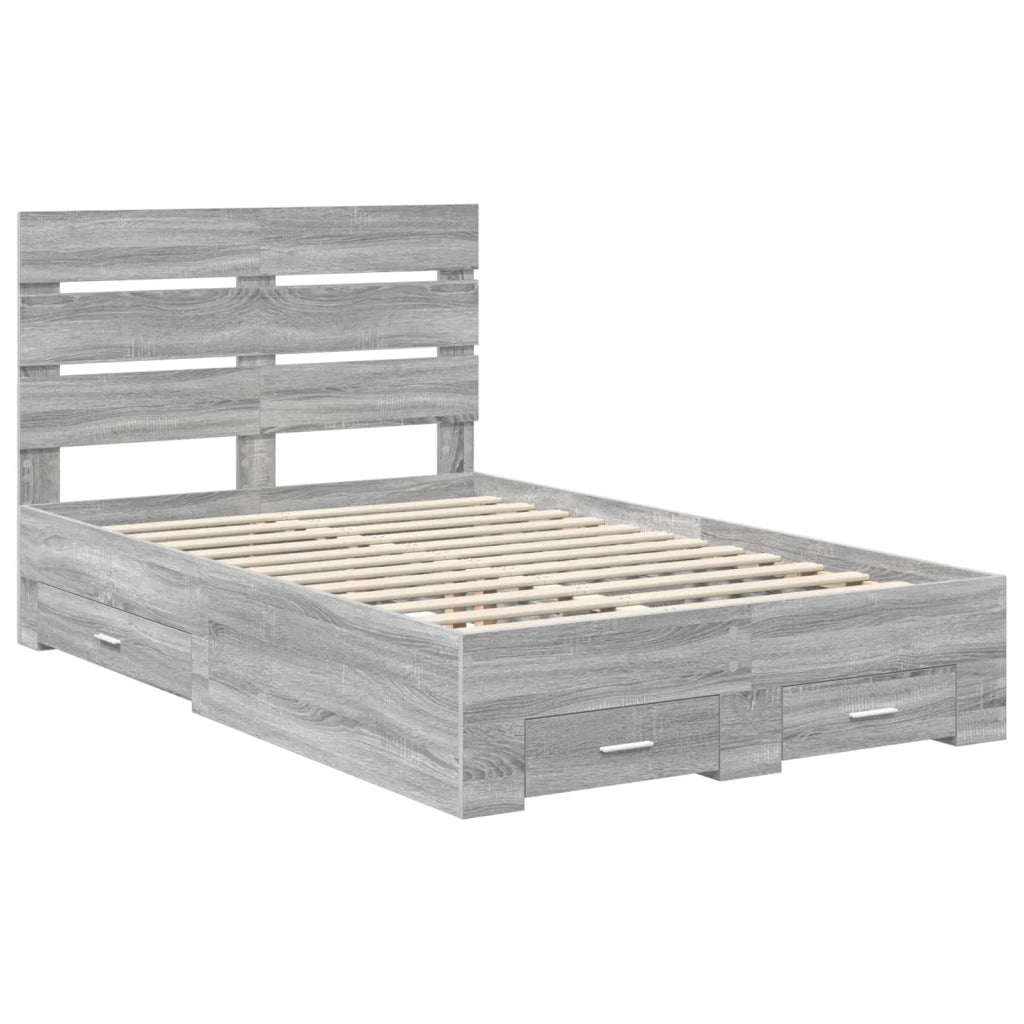 Struttura del letto con cassetto Grigio Sonoma 135 x 190 cm 3411985