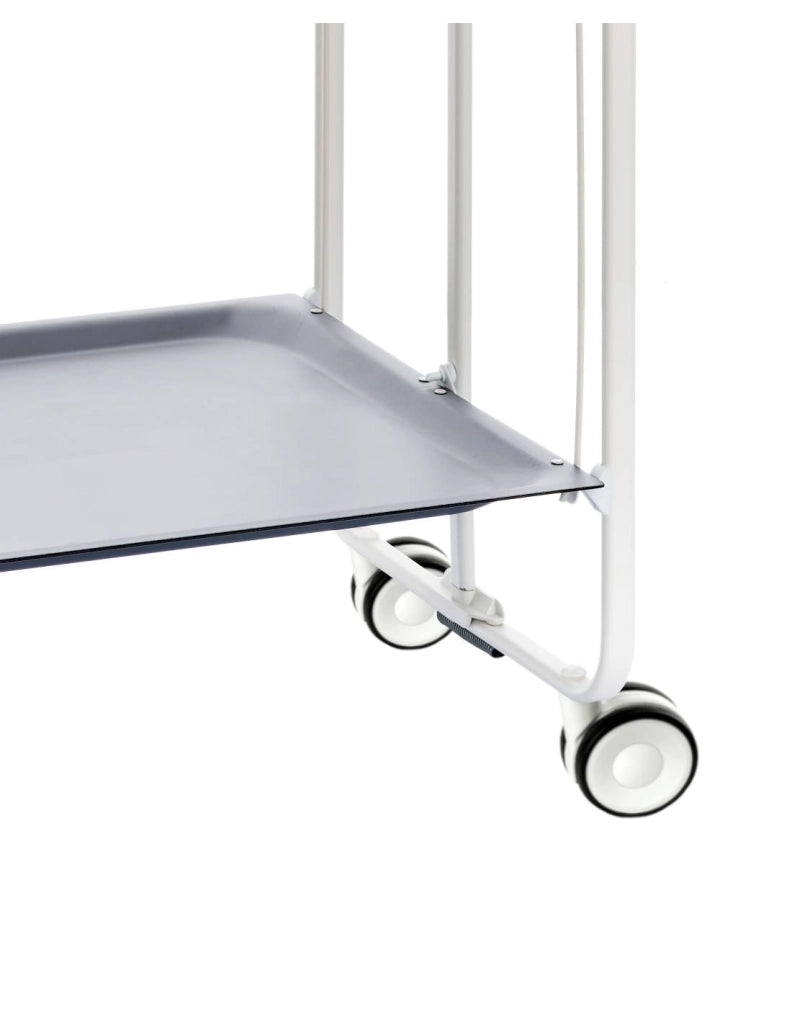 Carrello da cucina pieghevole bianco con ruote BAUHAUS 2 ripiani