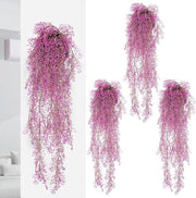 Quattro pezzi di fiori artificiali appesi 85 cm piante artificiali appese fiori artificiali appesi per muro balcone giardino matrimonio interna esterna decorazione (rosa)