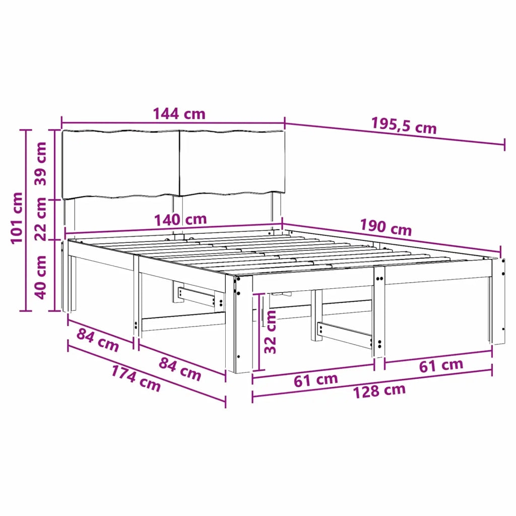 Letto matrimoniale con testiera ROSTOCK Marrone Scuro 3405410