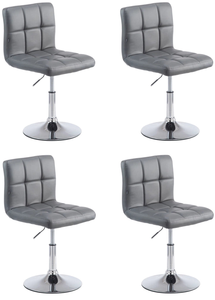Set 4 sedie da lounge Palma similpelle grigio