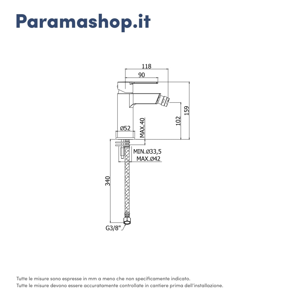 Paffoni set miscelatori lavabo alto, bidet senza scarico e incasso doccia 1 via cromato mod. Ringo