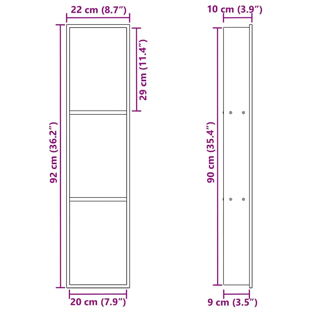vidaXL Nicchia per doccia Argento 90 x 20 x 9.5 cm
