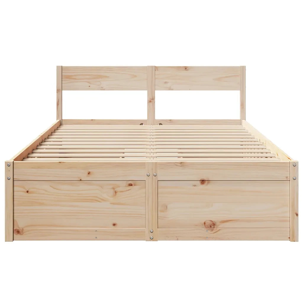 Letto senza Materasso 135x190 cm in Legno Massello di Pino 3282357