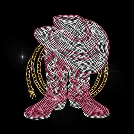 Applicazione di Strass con trasferimento Hotfix - Patch di Bling per la riparazione di abiti - Decorazione DIY con design Western