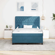 Letto a molle con materasso Blu Scuro 200 x 140 cm Velluto 3340878