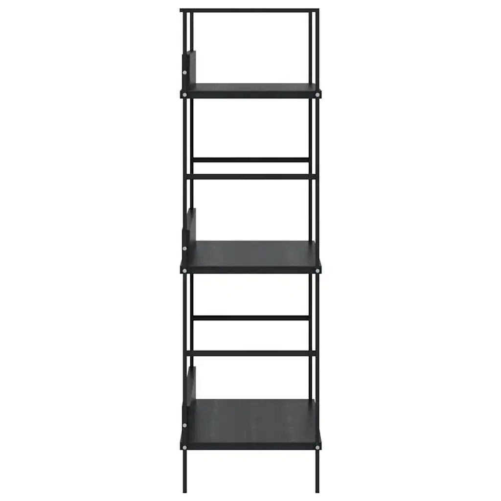 Libreria a 3 Ripiani Nera 60x27,6x90,5 cm in Truciolato cod mxl 7011
