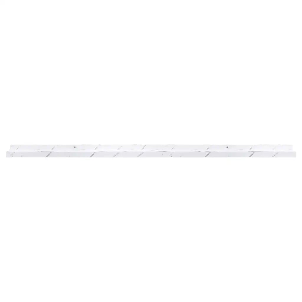Scaffale da parete 4 pz Marmo Bianco 115 x 9 x 3 cm