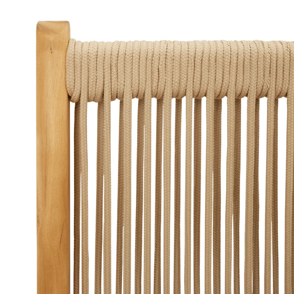 Set Pranzo da Giardino 7 pz Beige Polipropilene/ Legno Massello