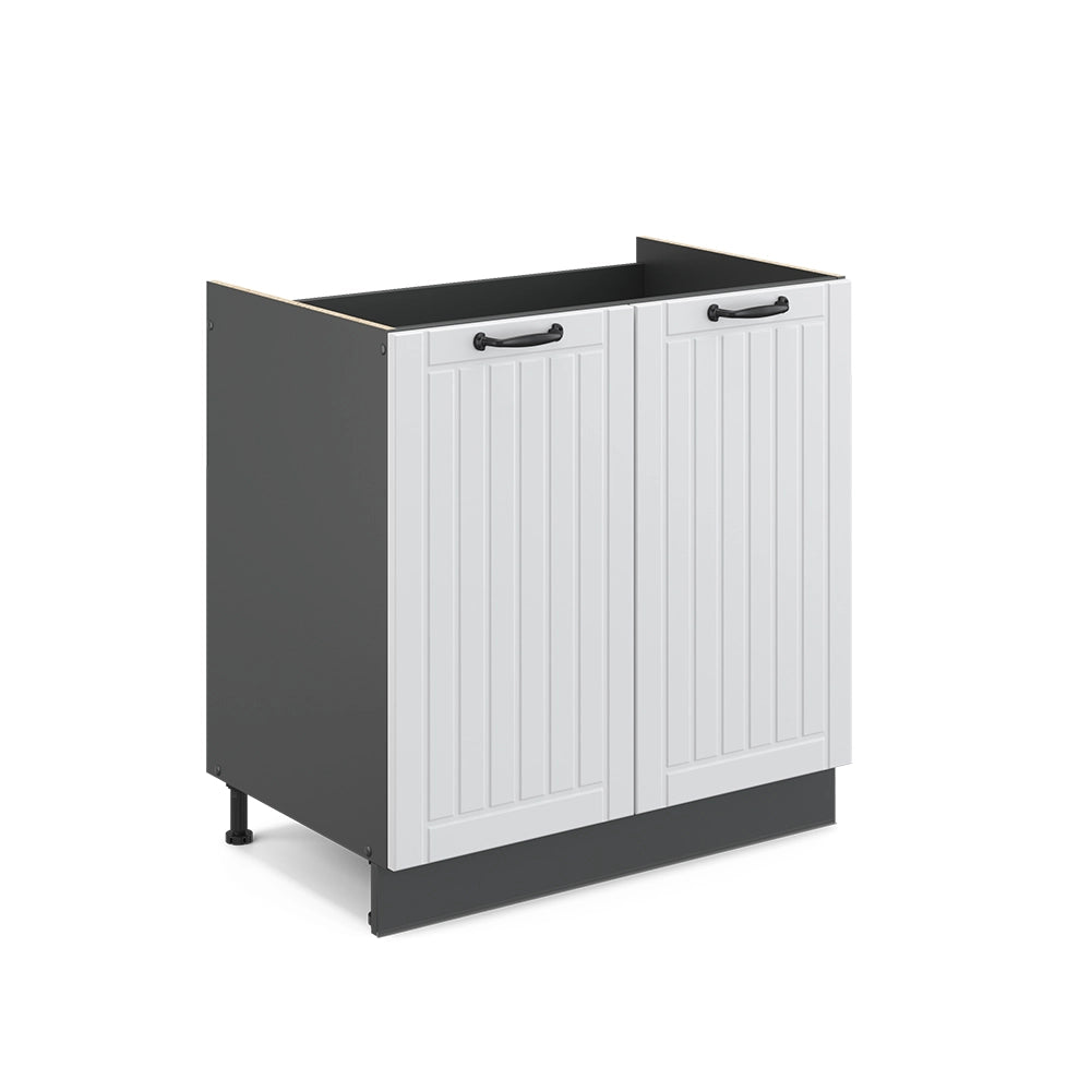 Mobile lavello cucina Fame-Line Bianco rustico/Antracite 80 cm senza piano di lavoro Vicco