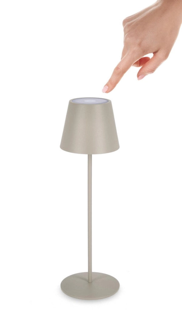 Lampada  da Tavolo Ø12x38 cm in Metallo Etna Tortora