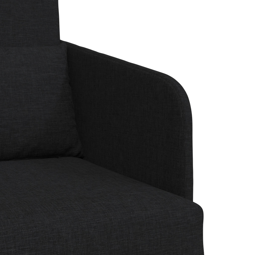 Divano Letto 2-in-1 Nero 65x80x83 cm Tessuto